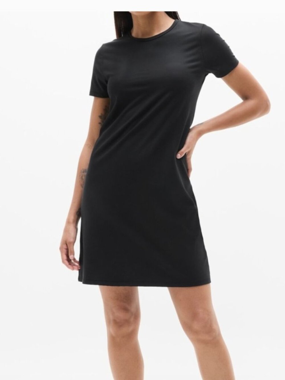 C&C California Black Crew Neck T-Shirt Dress